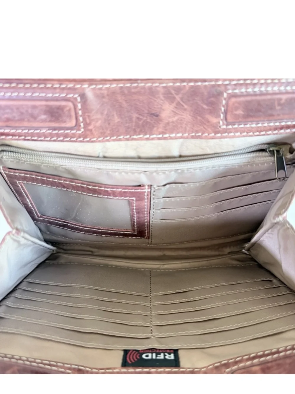 Women's Dusty Rose Leather Crossbody Bag - Unbranded